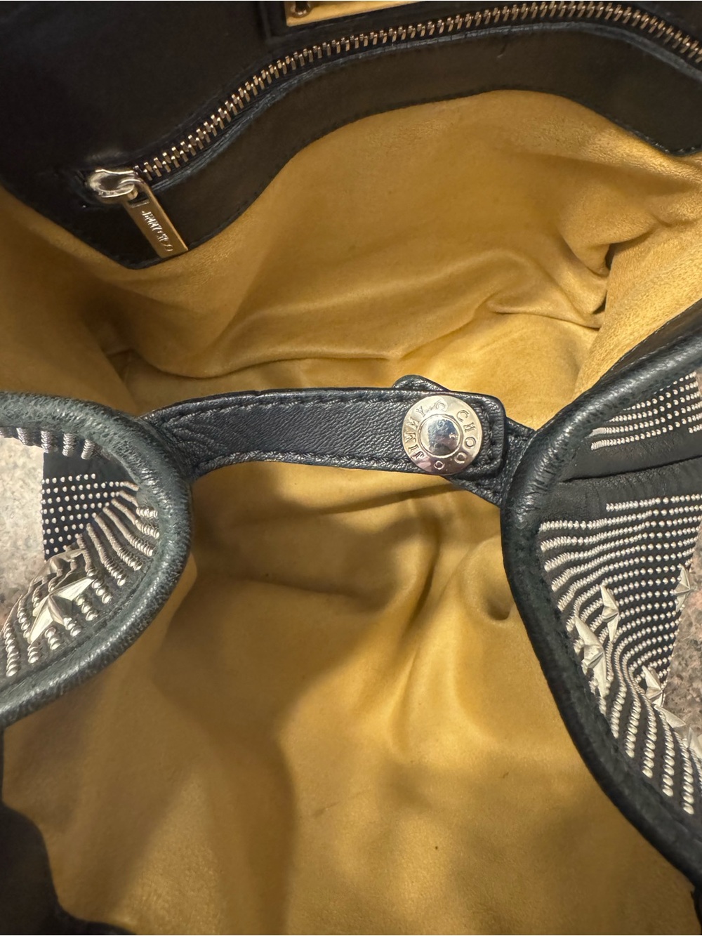 Jimmy Choo🖤Sofia star studded Tote Bag EUC ✅AUTHENTIC✅ - Picture 8 of 11